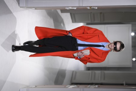 Model on the runway at Valentino Fall 2023 Ready To Wear Fashion Show on March 5, 2023 at Hotel Salomon de Rothschild in Paris, France.