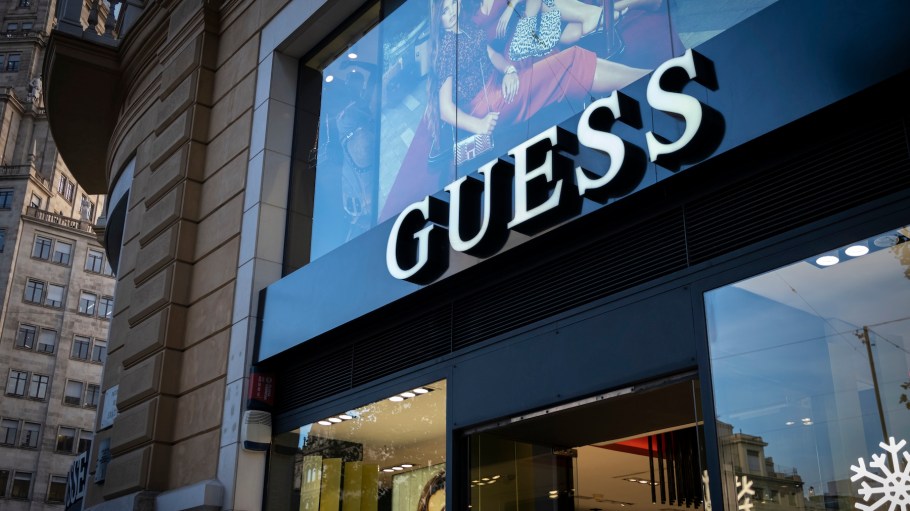 The Guess logo seen at the Passeig de Gràcia store.