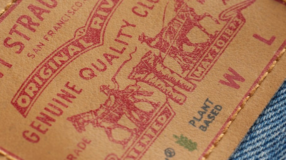 A plant-based Mirum label for Levi's 501 jeans.