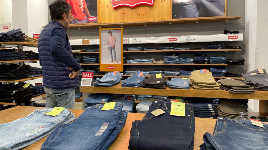 A customer looks at a display of Levi's clothing at a Kohl's store on April 6, 2023 in San Rafael, Calif.