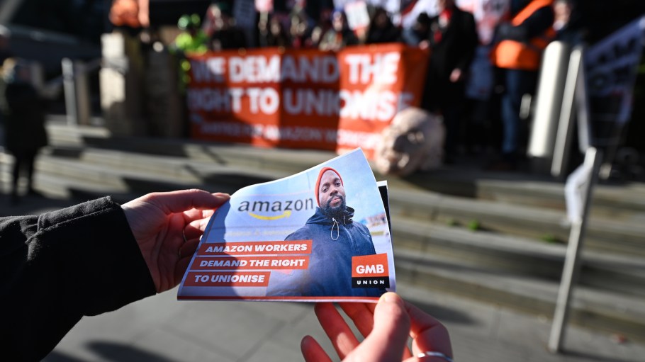 Workers at Amazon's distribution centers in Europe participated in a strike on Black Friday to voice concerns about working conditions, particularly focusing on wage issues. GMB union members from UK joined the protest in solidarity with the U.K. Amazon workers who initiated the strike over the wage dispute.
