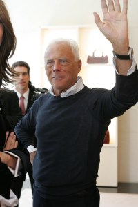 Designer Giorgio Armani attends the Armani Lunch at the Giorgio Armani Boutique in New York City.
