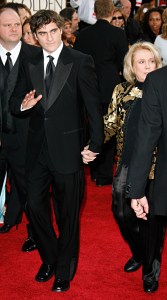 Joaquin Phoenix and guest during The 63rd Annual Golden Globe Awards - Arrivals at Beverly Hilton Hotel in Beverly Hills, California, United States. (Photo by Dan MacMedan/WireImage)