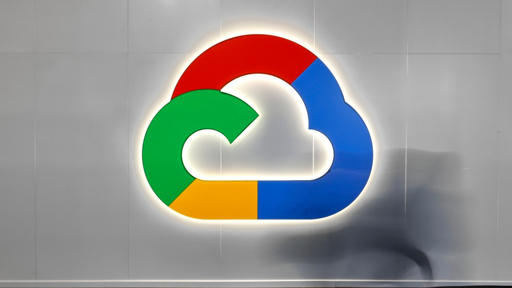 The Google Cloud Platform (GCP) logo, the suite of cloud computing services of the American company, displayed on their stand during the Mobile World Congress 2023 on March 2, 2023, in Barcelona, Spain. (Photo by Joan Cros/NurPhoto via AP)