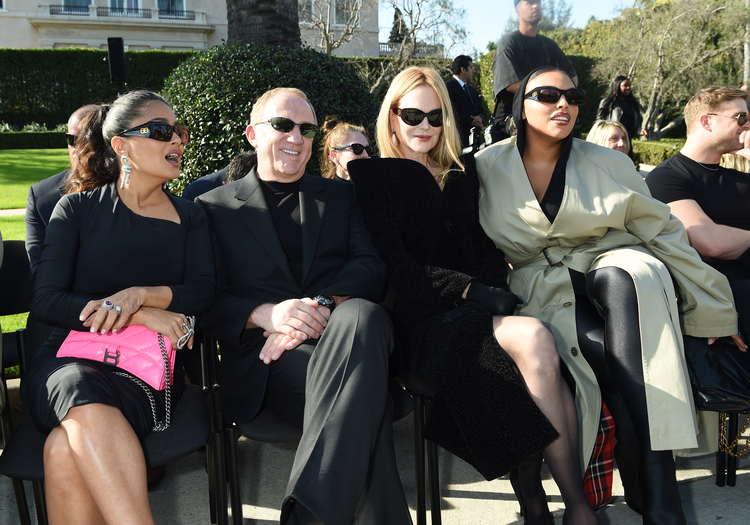 Salma Hayek, François-Henri Pinault, Nicole Kidman and Guest at Balenciaga Ready To Wear Fall 2024 held on December 2, 2023 in Los Angeles, California.