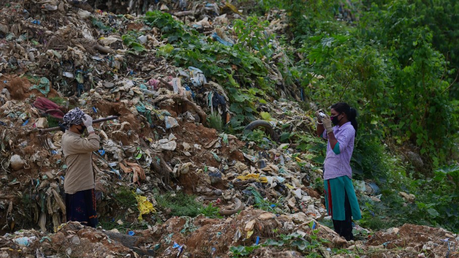 Textile waste in India.