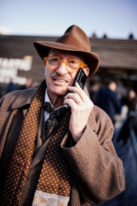 Street style at Pitti Uomo 105 in Florence, Italy.