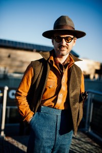 Street style at Pitti Uomo 105 in Florence, Italy.