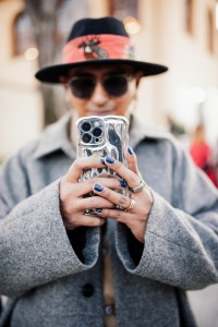 Street style at Pitti Uomo 105 in Florence, Italy.