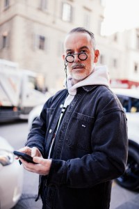 Street style at Pitti Uomo 105 in Florence, Italy.