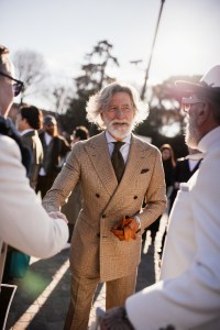Street style at Pitti Uomo 105 in Florence, Italy.