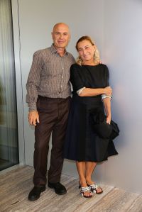 MILAN, ITALY - SEPTEMBER 17:  Virgilio Sieni and Miuccia Prada attend 'Atlante Del Gesto' Dance Project at Fondazione Prada on September 17, 2015 in Milan, Italy.  (Photo by Vittorio Zunino Celotto/Getty Images for Fondazione Prada)