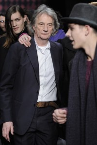 Designer Sir Paul Smith on the runway after his Paul Smith fall 2010 menswear show at Couvent des Cordeliers.