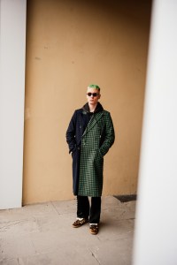 Street style at Pitti Uomo 105 in Florence, Italy.