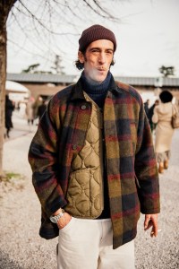 Street style at Pitti Uomo 105 in Florence, Italy.
