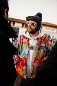 Street style at Pitti Uomo 105 in Florence, Italy.