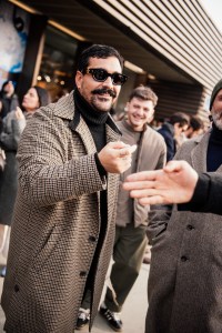 Street style at Pitti Uomo 105 in Florence, Italy.