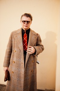 Street style at Pitti Uomo 105 in Florence, Italy.