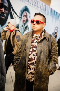 Street style at Pitti Uomo 105 in Florence, Italy.