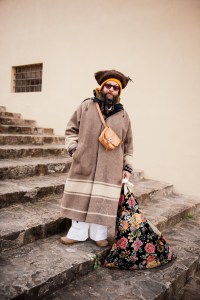 Street style at Pitti Uomo 105 in Florence, Italy.