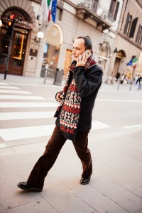 Street style at Pitti Uomo 105 in Florence, Italy.