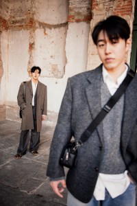 Street style at Pitti Uomo 105 in Florence, Italy.