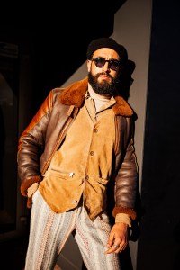 Street style at Pitti Uomo 105 in Florence, Italy.