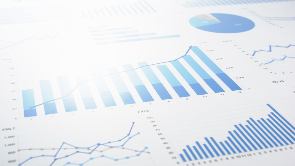 Concept image of data gathering and statistical working.