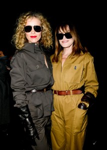 Eva Herzigová and Carla Bruni  at the Saint Laurent Fall 2024 Ready-to-Wear show