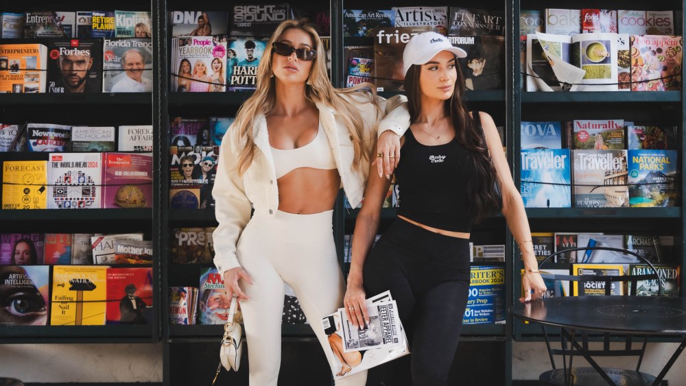 Cindy Prado (L) and a model wearing Jeeter.