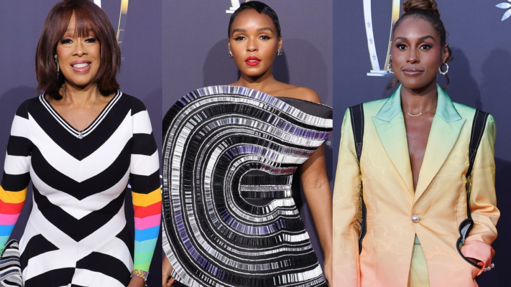 Gayle King, Janelle Monáe and Issa Rae at the 2024 NFL Honors red carpet fashion on Thursday in Las Vegas