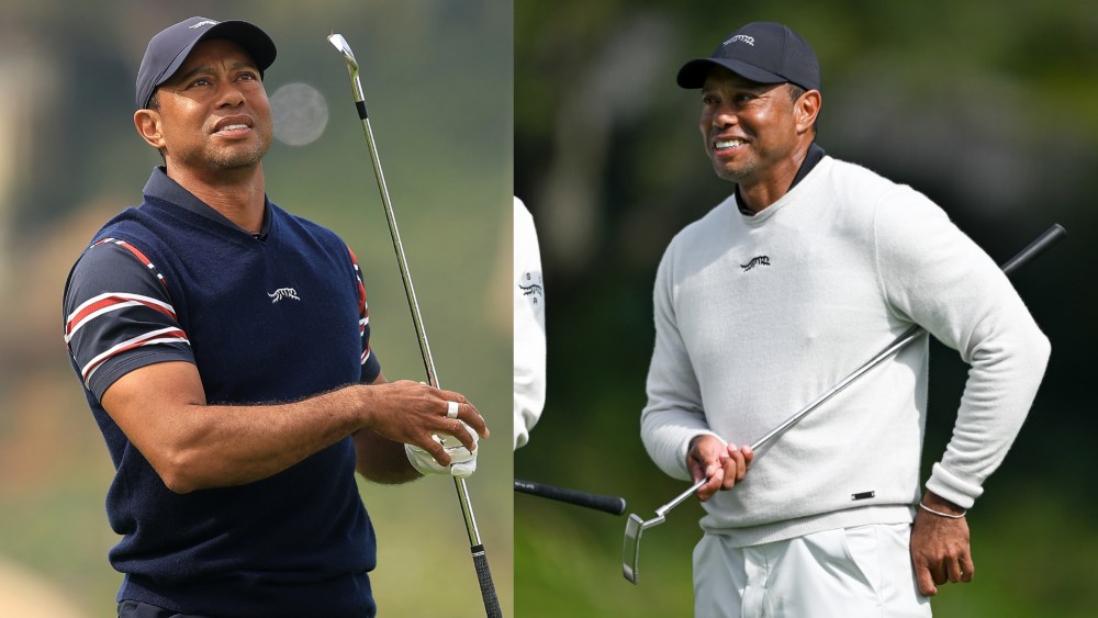 Tiger Woods wearing Sun Day Red during the Genesis Invitational at the Riviera Country Club in Pacific Palisades, Calif.