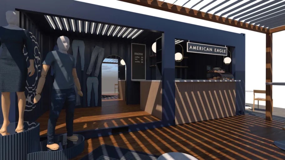 A rendering of the American Eagle Cafe in Austin.