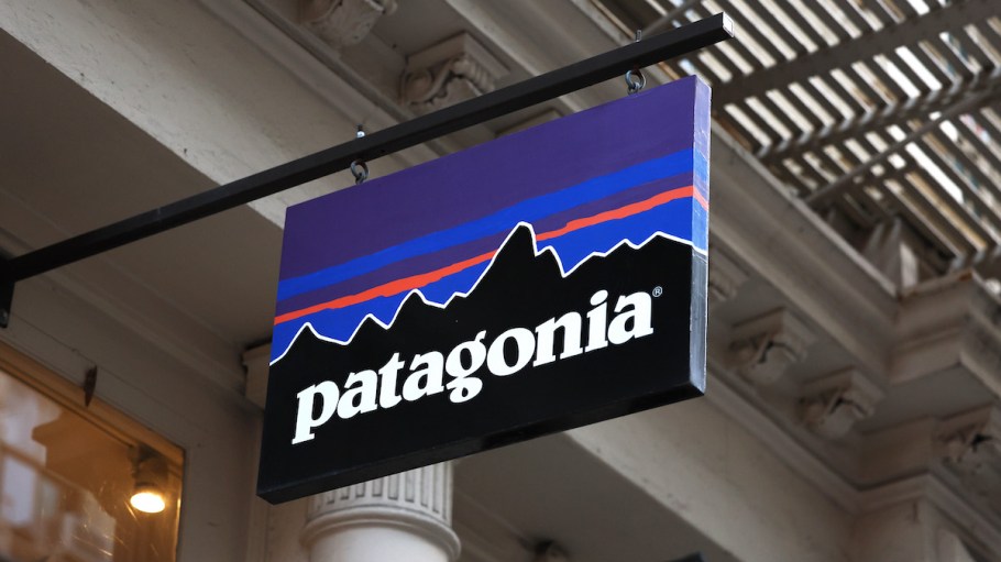 NEW YORK, NEW YORK - SEPTEMBER 14: A Patagonia store signage is seen on Greene Street on September 14, 2022 in New York City. Yvon Chouinard, founder of Patagonia, his spouse and two adult children announced that they will be giving away the ownership of their company which is worth about $3 billion. The company's privately held stock will be now be owned by a climate-focused trust and group of nonprofit organizations, called the Patagonia Purpose Trust and the Holdfast Collective, and all the profits that are not reinvested into the business will be used to fight climate change.  (Photo by Michael M. Santiago/Getty Images)