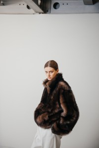 Backstage at the Loewe fall 2024 ready-to-wear show at Paris Fashion Week.