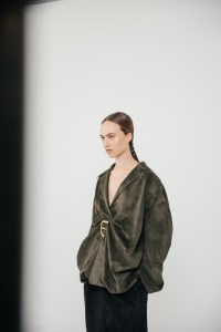 Backstage at the Loewe fall 2024 ready-to-wear show at Paris Fashion Week.