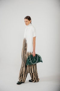 Backstage at the Loewe fall 2024 ready-to-wear show at Paris Fashion Week.