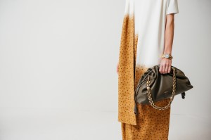 Backstage at the Loewe fall 2024 ready-to-wear show at Paris Fashion Week.