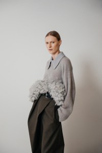 Backstage at the Loewe fall 2024 ready-to-wear show at Paris Fashion Week.