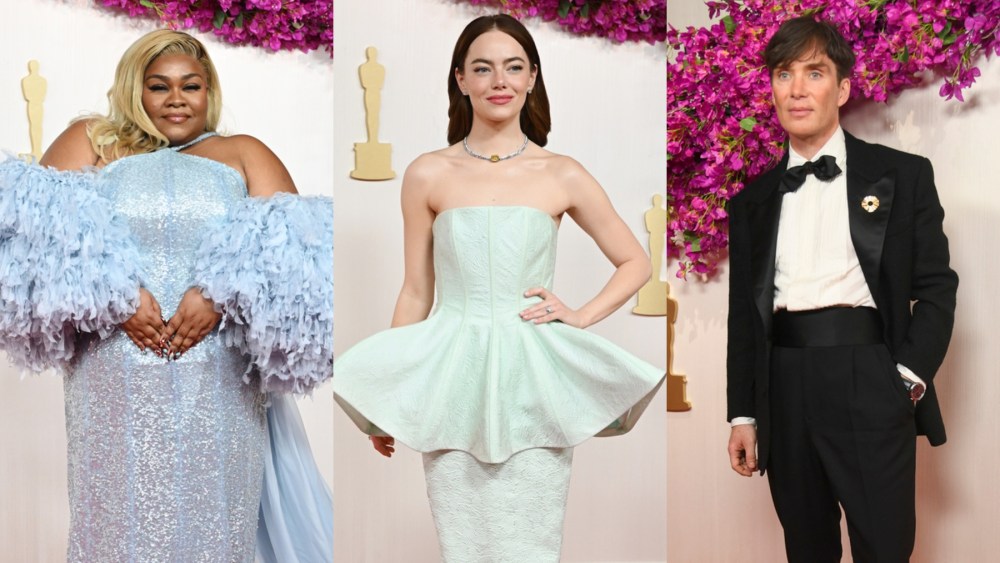 Da'Vine Joy Randolph, Emma Stone and Cillian Murphy at the 2024 Oscars on March 10 in Los Angeles.
