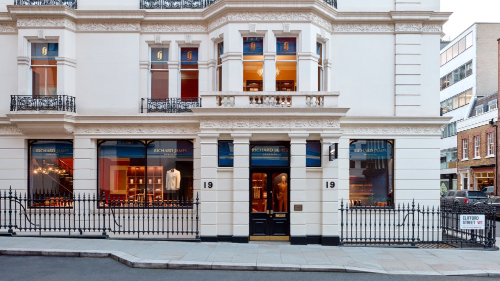 The newly-refurbished Richard James store on Clifford Street, a few steps from Savile Row.