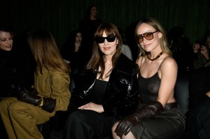 Monica Bellucci and Olivia Wilde at the Saint Laurent Fall 2024 Ready-to-Wear Show