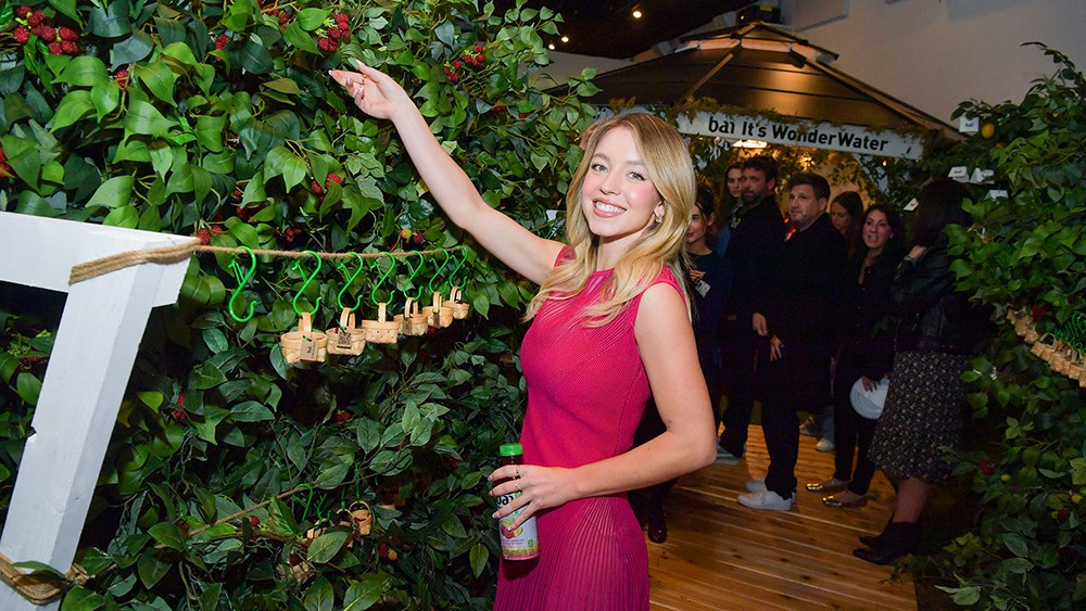 Sydney Sweeney at Bai's Raspberry Lemon Lime launch event on March 7 in New York.