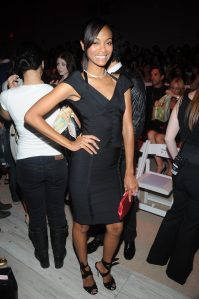 Zoe Saldana attends Herve Leger by Max Azria's Spring 2009 Ready-to-Wear show.
