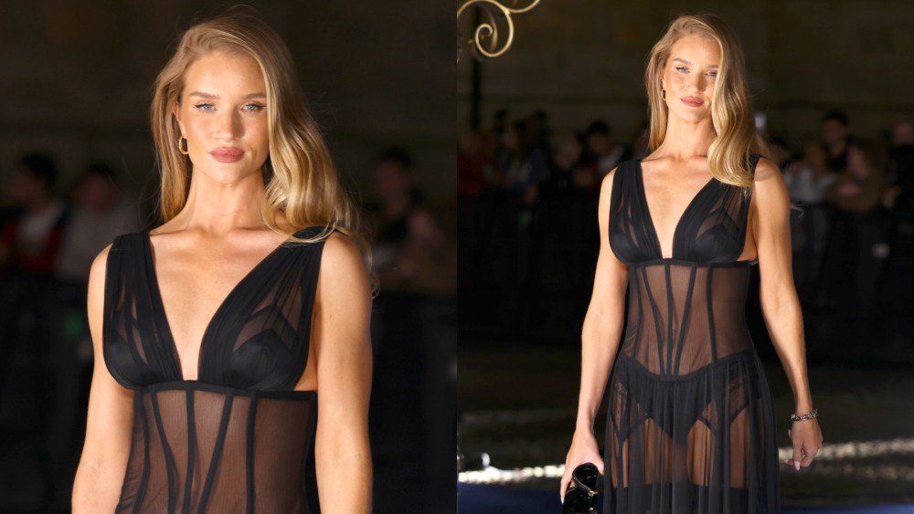 Rosie Huntington-Whiteley at Dolce & Gabbana's 40th anniversary party on April 6 in Milan.
