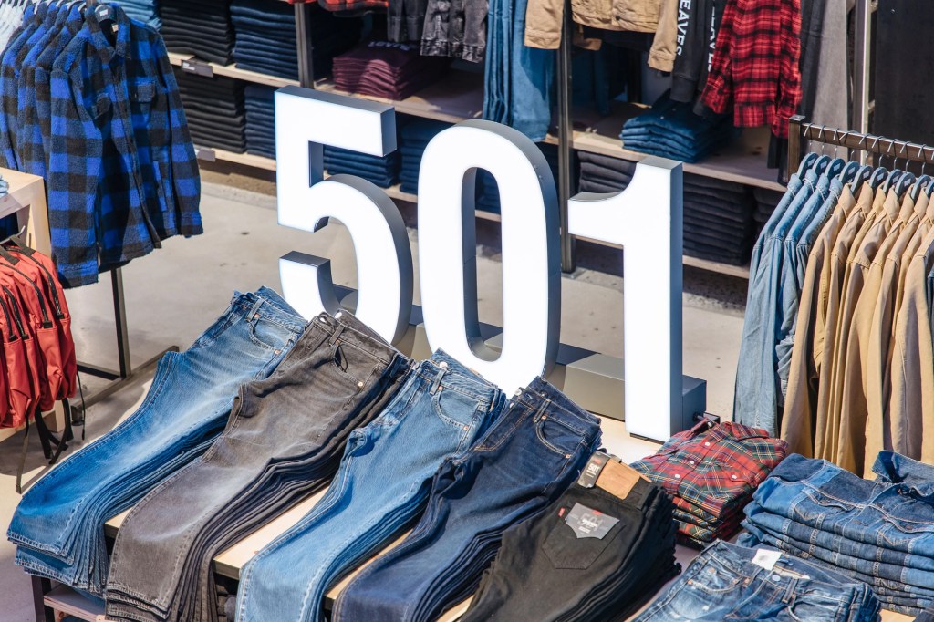 A 501 jeans display in Levi's Times Square store.