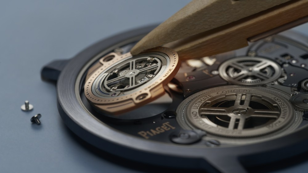 The case of Piaget's Altiplano Ultimate Concept Tourbillon is part of the movement.