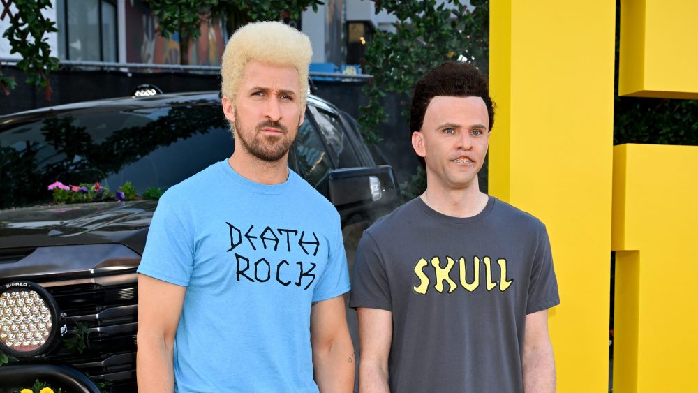 Ryan Gosling and Mikey Day dressed as Beavis and Butthead at the premiere of "The Fall Guy" on April 30 in Los Angeles, red carpet, Saturday Night Live