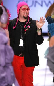 Project Runway designer Jay McCarroll appears on the runway at the Project Runway Fall 2005 show during the Olympus Fashion Week at Bryant Park February 4, 2005 in New York City. (Photo by Mark Mainz/Getty Images)