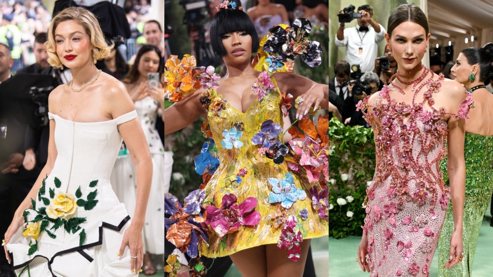 Gigi Hadid, Nicki Minaj and Karlie Kloss at the 2024 Met Gala: "Sleeping Beauties: Reawakening Fashion" on May 6 in New York, Vogue, red carpet, 3D, Marni, Swarovski, Thom Browne